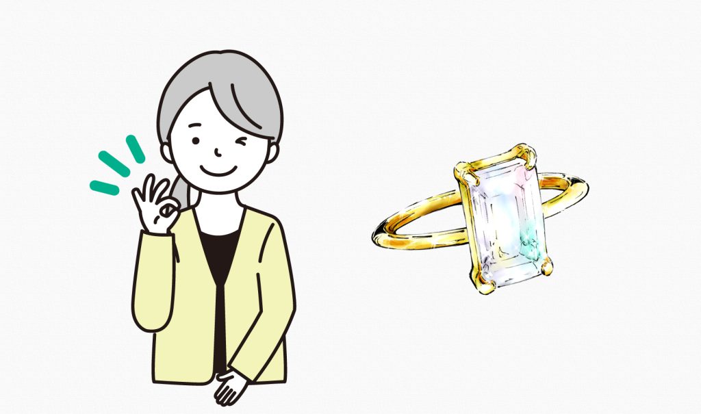 エメラルドカットを選ぶときの注意点