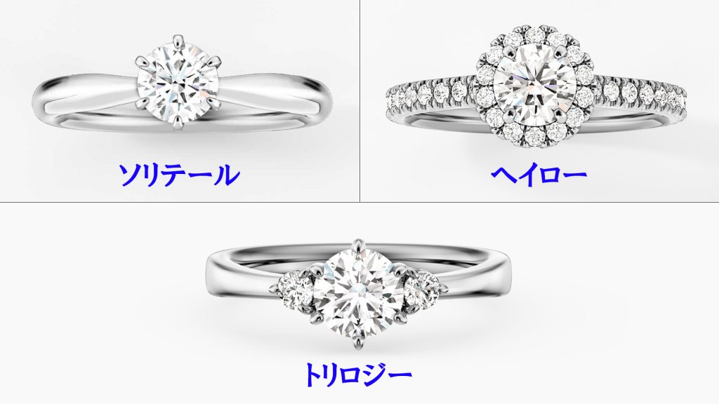 第4位|デザインタイプ(ソリテール・ヘイロー・トリロジーなど)