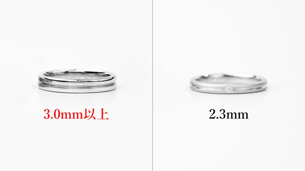 3. 女性のリング幅は2.0mm前後